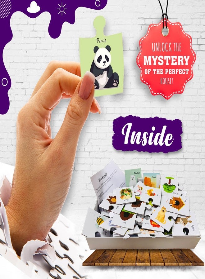BRIJBASI Whose Home Jigsaw Puzzle? Connecting 2-Piece (Set of 21 pcs) for Kids, Childrens and Toddlers - Early Learning Educational Brain Booster with Fun and Engaging - Ages 4+ - Image 2